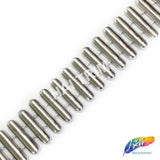 7/8" Silver Oblong Plastic Stud Trim, PST-016