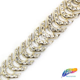 5/8" Gold Curved Plastic Stud Trim w/ Rhinestones, PST-066