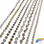 1/2" Wavy Plastic Stud Trim w/ Rhinestones, PST-003