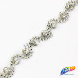 1/2" Wavy Plastic Stud Trim w/ Rhinestones, PST-003