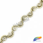 1/2" Wavy Plastic Stud Trim w/ Rhinestones, PST-003