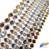 1/2" Round Plastic Stud Trim w/ Rhinestones, PST-097
