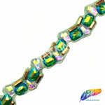 1 7/8” Multicolored Wavy Resin Color AB Stone Iron on Trim, IRT-099