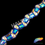 1 7/8” Multicolored Wavy Resin Color AB Stone Iron on Trim, IRT-099