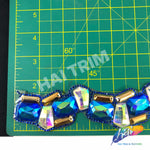 1 7/8” Multicolored Wavy Resin Color AB Stone Iron on Trim, IRT-099