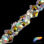 1 3/4" Multicolored Iridescent Clustered Iron on Trim, IRT-104