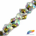 1 3/4" Multicolored Iridescent Clustered Iron on Trim, IRT-104