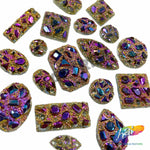 Multicolored Metallic Meteorite Textured Stones