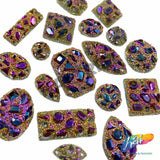 Multicolored Metallic Meteorite Textured Stones
