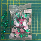 CLOSEOUT! Kelly Green Acrylic Stones (sold per pack), A6