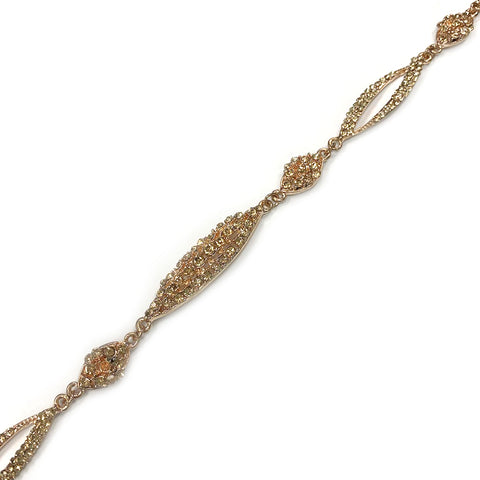 SALE! 3/8" Gold/Rose Gold Chained Metal Rhinestone Trim, RT-142