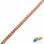 SALE! 3/8" Red Rope Chain Rhinestone Trim, RT-153