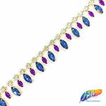 SALE! 7/8" Dangling Fancy Rhinestone Trim, RT-171