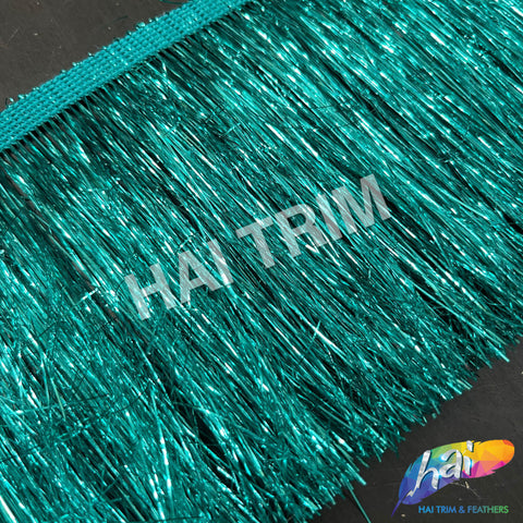 4 1/2" Teal Plastic Tinsel Fringe