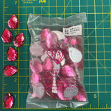 CLOSEOUT! Rose Pink Acrylic Stones (sold per pack), A16