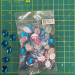 CLOSEOUT! Teal Acrylic Stones (sold per pack), A25