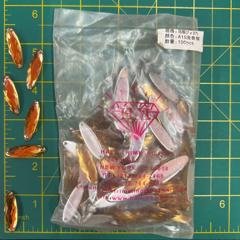 CLOSEOUT! Light Colorado Topaz (Gold) Acrylic Stones (sold per pack), A15