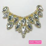 SALE! Mini Collar Rhinestone Applique on Metal Setting, YH-110