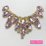 SALE! Mini Collar Rhinestone Applique on Metal Setting, YH-110