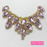 SALE! Mini Collar Rhinestone Applique on Metal Setting, YH-110
