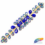 SALE! Fancy Colored Rhinestone Motif Applique on Metal Setting, YH-111