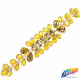 SALE! Fancy Colored Rhinestone Motif Applique on Metal Setting, YH-111